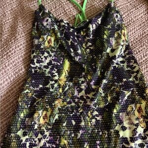 lululemon athletica Floral Print Top - Green and Purple